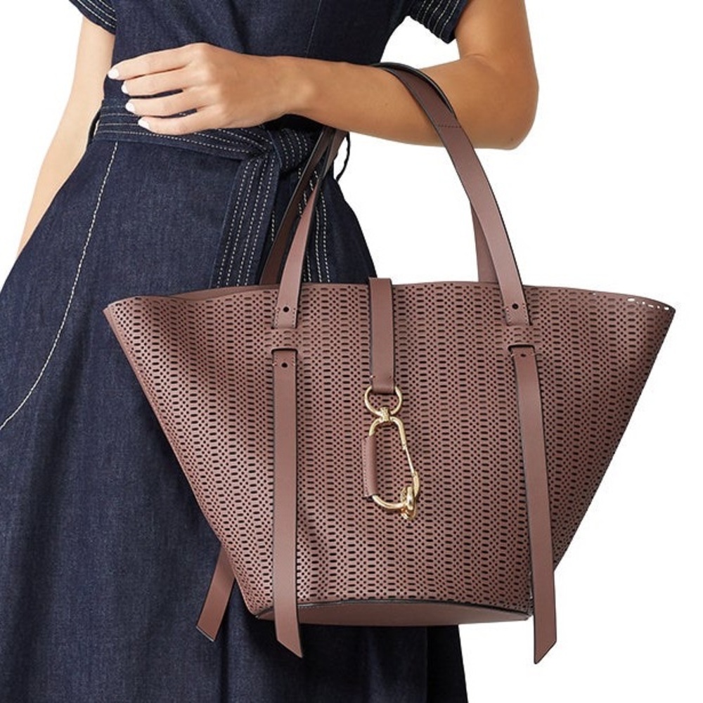 ZAC Zac Posen French Roast Belay Perforated Tote - $495.